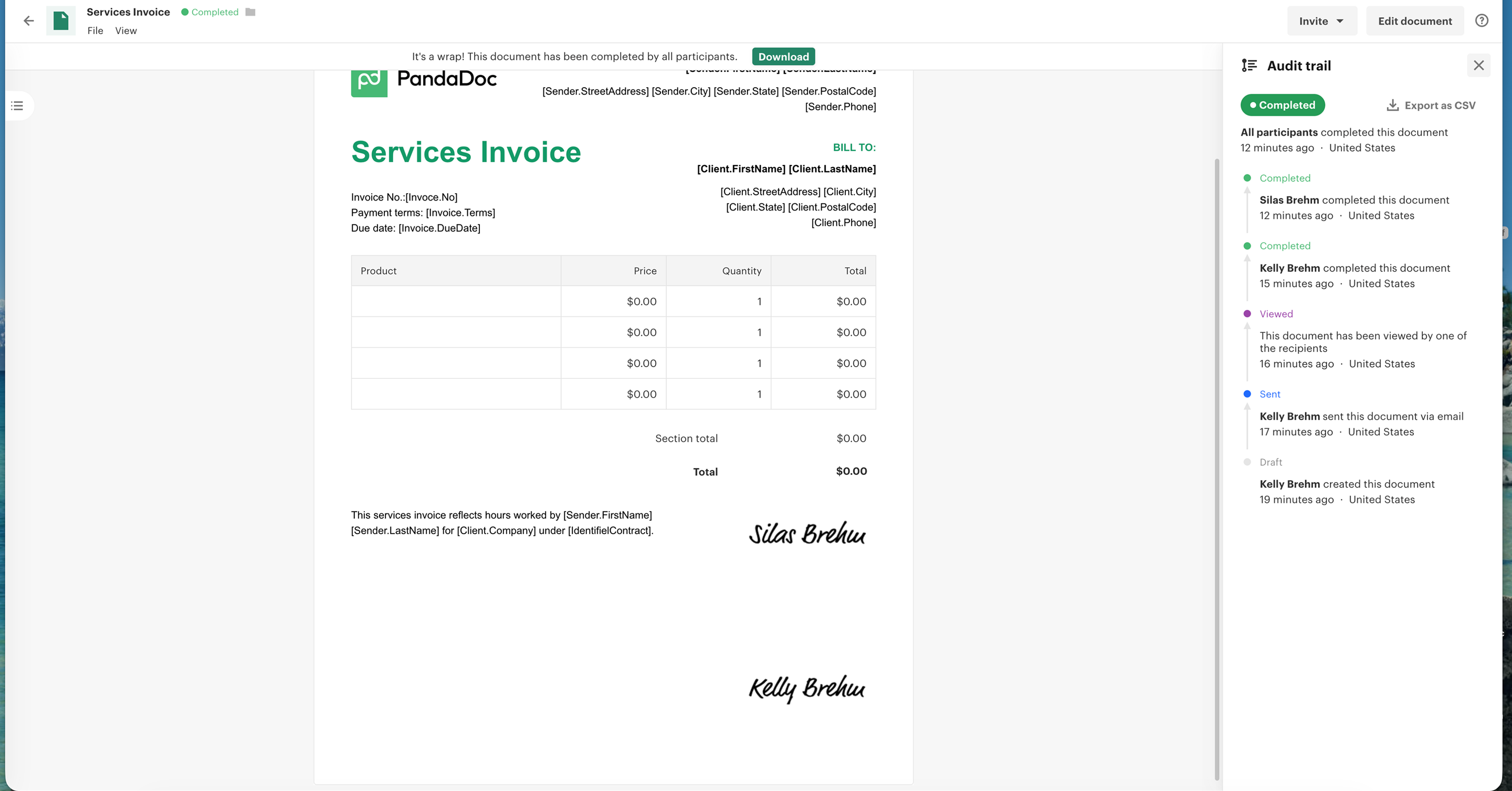 Document builder - contracts and templates